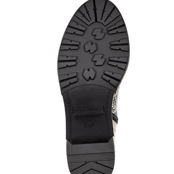 MARC FISHER LABONI LEATHER SNAKESKIN COMBAT BOOTS - Picture 6 of 6